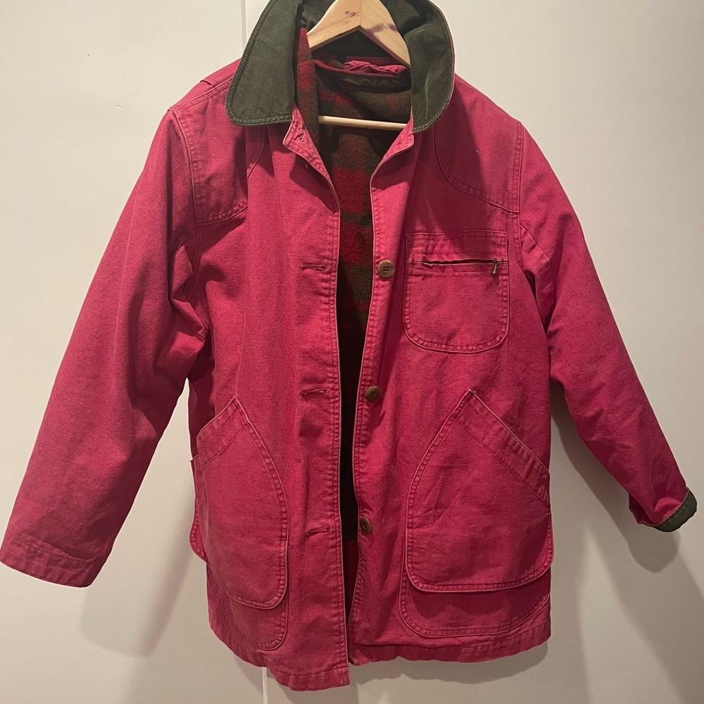 vintage LL Bean canvas barn chore jacket w/wool liner